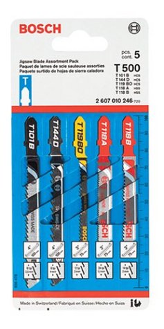 Bosch #T500 5PC Jig Blade ASST