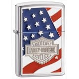 Brushed Chrome, HD Americana Emblem (ZI20685) Category: Harley-Davidson Zippo Lighters