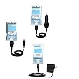 Gomadic for the PalmOne palm Tungsten T3 - Deluxe Kit for the PalmOne Tungsten T3 includes a USB cable with Car and Wall Charger - Gomadic Brand w/ TipExchange Technology