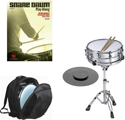 Band Directors Choice Complete Student Snare Drum Kit w/Stand, Backpack Carry Bag, Drum Practice Pad &amp; Sticks &amp; Snare Drum Play Along Book
