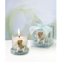 Teddy bear candleholders - blue