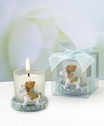 Teddy Bear Candle Holders - Blue
