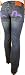 EVISU GENES JEANS Womens Lowrise Denim Hipster Bootcut Light Blue/Purple Image