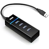 Anker&reg; AH400 USB 3.0 4-Port Compact Hub with a Built-in 1ft USB 3.0 Cable
