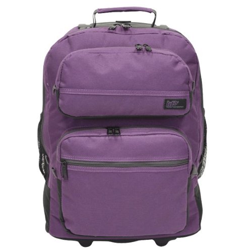 Western Pack Western Pack Bookmobile Rolling Laptop Backpack Purple