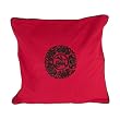 Decorative Handmade Red & Black Cushion Cover / Pillow Sham - Chinese Fortune & Lotus Flower Symbol
