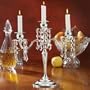 3 LIGHT CANDELABRA WITH CRYSTALS - 3 LIGHT CANDELABRA WITH HANGING CRYSTALS - silver candelabra