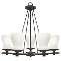 Globe Marina Five-Light Chandelier, Antique Bronze with Opal Globes #61881