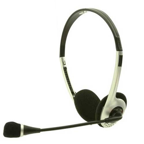 Easy Touch Computer Headphone Microphone, PC Stereo Headset (Silver) ET-278, for Notebook, Computer, Game, Internet Chat, Conference, Skype Web phone, MP3; Features: Noise Suppression, Mini Jack Port, Volume Regulation Control, by EasyTouch