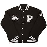 U.S. Polo Assn Boys 4-16 Black Wool Varsity Jacket (8, Black)