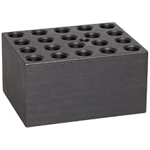 Talboys 949110 Anodized Aluminum Microcentrifuge Tube Single Heat Block, 20 Well, 11.1mm Well Diameter, 3.75" Length x 3" Width x 2" Height, For 1.5mL Tubes