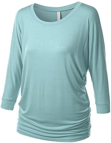 URBANCLEO PLUS Size Womens Long Sleeve Dolman Top Jesey Shirt BLUE XL