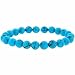 Reconstituted Blue Turquoise Stone 8mm Bead Beaded Stretch Bracelet