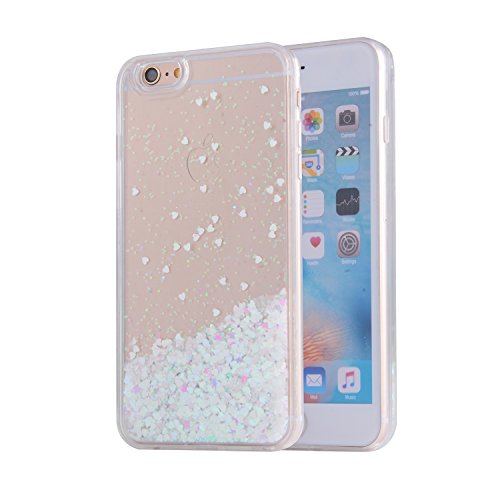 iPhone SE Case,iPhone 5S Case,iPhone 5 Case, Funny Liquid Infused with Floating Bling Glitter Sparkle Dynamic Flowing Hybrid Bumper Case for iPhone SE &amp; iPhone 5S 5 (White)
