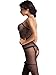 Amoretu Womens Lingerie Sheer Bodystocking Crotchless Pantyhose Black Striped Tights