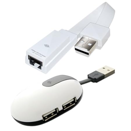 PLANEX Wii対応USB2.0 4ポートUSBハブ+LANアダプタセットモデルPL-WII-USBSET
