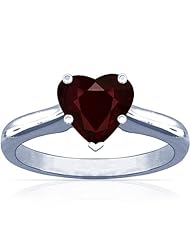 18K White Gold Heart Cut Ruby Solitaire Ring (GIA Certificate)