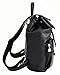 Coofit® Casual Simple Leather Retractable Lady's Packsack Knapsack (0844 Black)