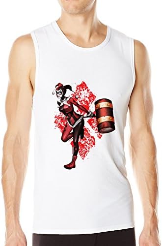 Custom DC Comics Harley Quinn And Joker White Tank Top