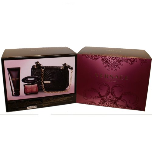Versace CRYSTAL NOIR Geschenksatz : 90ml EDT, 100ml Perfumed Body Lotion; Luxury Handbag Preisvergleich