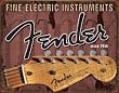 Fender Headstock Tin Metal Sign 16  X 12 