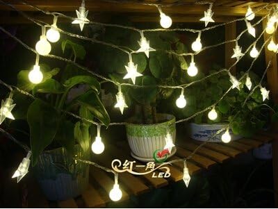 The Lights Flashing Light Stars Ball Lamp Bulb Decorative Lamp Room Romantic Outdoor LED Christmas Lights ( Color : M White , Size : Battery-C )