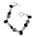 Bracelet - B16 - Handmade Glass & Fire-Polished Beads - Side Drilled Beads - Toggle Closure ~ Black