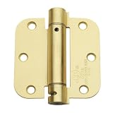 Global CPS3535-R-US4-M Commercial Grade, Full Mortise Spring Hinge, Radius Shape 2-Pack, Satin Brass