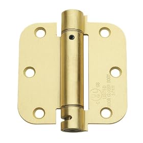 Global CPS3535-US4-M Commercial Grade, Full Mortise Spring Hinge, Radius Shape 2-Pack, Satin Brass