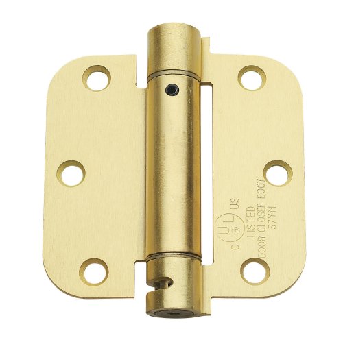 Global CPS3535-US4-M Commercial Grade, Full Mortise Spring Hinge, Radius Shape 2-Pack, Satin Brass