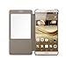 Huawei Ascend Mate 8 Case, Premium Leather Cover with View Window (S View) Protective Smartphone Flip Cover Folio Case (Ultra Thin Slim) (Brown)