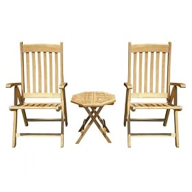 3 pcs Outdoor Patio End Table and 2 Chairs Set by visiondecor Furniture