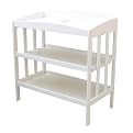 LA Baby 3-Shelf Wood Changing Table - White