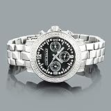 Ladies Genuine Diamond Watch by LUXURMAN 0.3ct Black MOP
