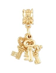 Reflection Beads Silver Gold Plated Three Keys Love Dangle