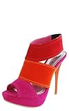 Dynamite42 Colorblock Slingback Paneled Heels FUCHSIA