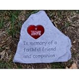 Pet Memorial Stone with Engraved Heart Tag-Deluxe