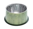 Loving Pets Artistic Antique No-Tip Dog Bowl, 24-Ounce, Patina Green
