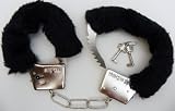 Sexy Soft Steel Fuzzy Black Furry Handcuffs Hand Cuffs