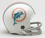 Riddell Miami Dolphins 1972 Replica Throwback Mini Helmet w/2 Bar Mask