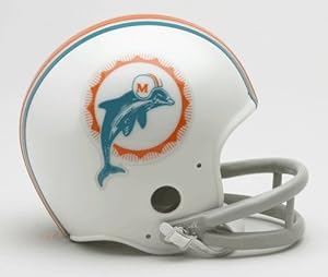Miami Dolphins 1972 2-Bar Throwback Riddell Mini Football Helmet