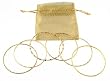 Bracelet - B103 - 6 Pc Asst. Bangle Set ~ Plain, Etched and Twisted in Gold Tone - 70mm + Gold Organza Gift Bag