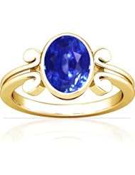 18K Yellow Gold Oval Cut Blue Sapphire Solitaire Ring (GIA Certificate)