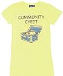 Junk Food Monopoly Community Chest Yellow Juniors T-shirt Tee