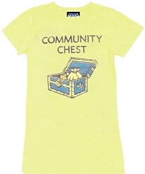 Junk Food Monopoly Community Chest Yellow Juniors T-shirt Tee