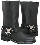 Classic Flying Eagle Motorcycle Harness Biker Boots - Size : 13