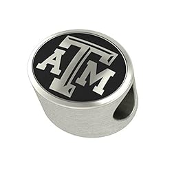 Texas A&M Aggies Collegiate Bead Fits Most Pandora Style Bracelets Including Pandora Chamilia Biagi Zable Troll and More. High Quality Bead in Stock for Immediate Shipping