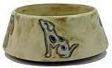 48 Oz. MARA COLLECTION Stoneware LARGE PUPPY DOG Pet FEEDING Or WATER Dish BOWL Abstract Dogs BROWN