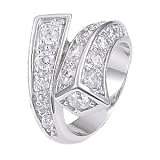 Pave Cubic Zirconia Sterling Silver Ring - size 5