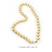 Jewelry : Single Strand 18 Inch 10MM Golden Color Shell Pearl Necklace